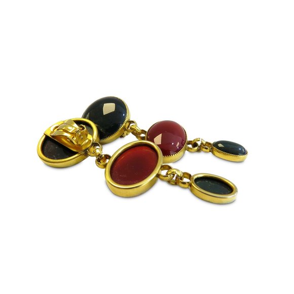 Vintage Agate Earring Clip on. - Picture 1 of 2